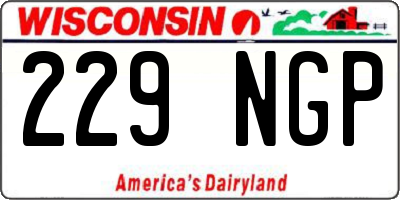 WI license plate 229NGP