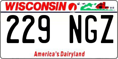 WI license plate 229NGZ