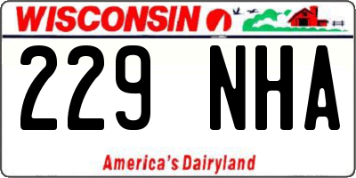 WI license plate 229NHA