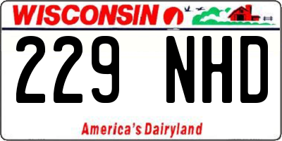 WI license plate 229NHD