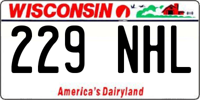 WI license plate 229NHL