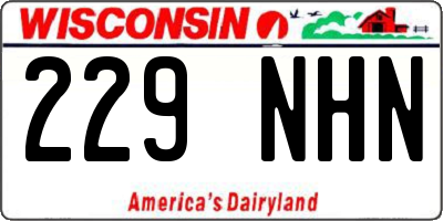 WI license plate 229NHN
