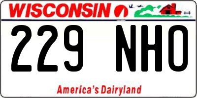 WI license plate 229NHO