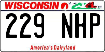 WI license plate 229NHP