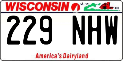 WI license plate 229NHW