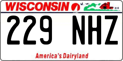 WI license plate 229NHZ