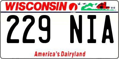 WI license plate 229NIA