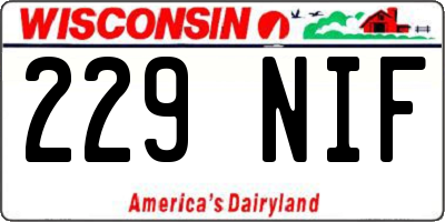WI license plate 229NIF