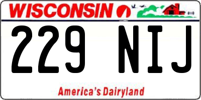 WI license plate 229NIJ