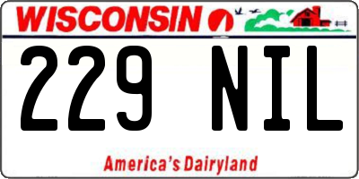 WI license plate 229NIL