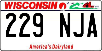 WI license plate 229NJA