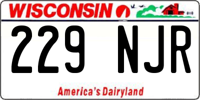 WI license plate 229NJR