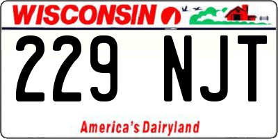 WI license plate 229NJT