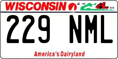 WI license plate 229NML