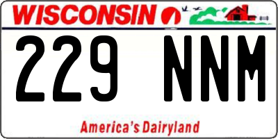 WI license plate 229NNM