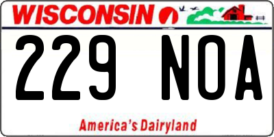 WI license plate 229NOA