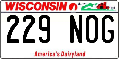 WI license plate 229NOG
