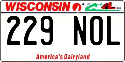 WI license plate 229NOL