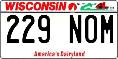 WI license plate 229NOM