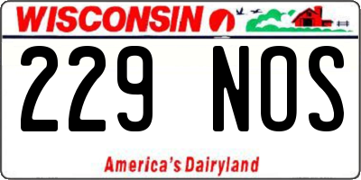 WI license plate 229NOS