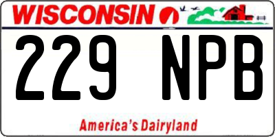 WI license plate 229NPB