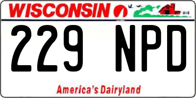 WI license plate 229NPD