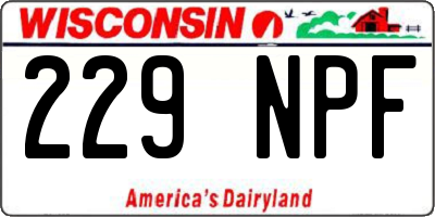 WI license plate 229NPF