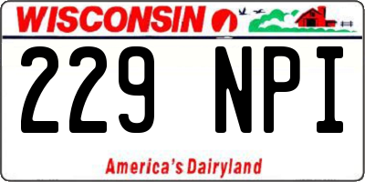 WI license plate 229NPI