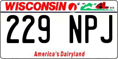 WI license plate 229NPJ