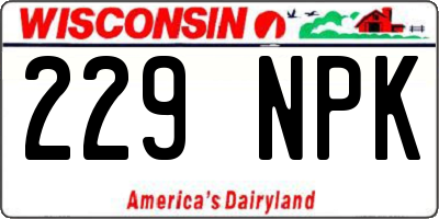 WI license plate 229NPK