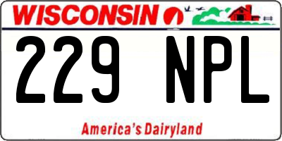 WI license plate 229NPL