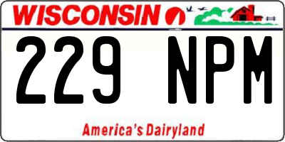 WI license plate 229NPM