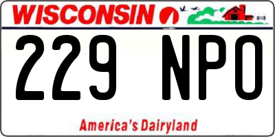 WI license plate 229NPO