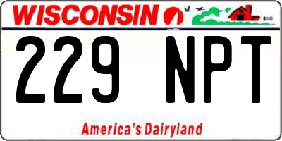 WI license plate 229NPT