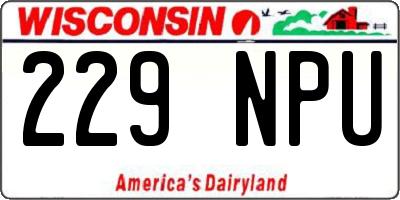 WI license plate 229NPU