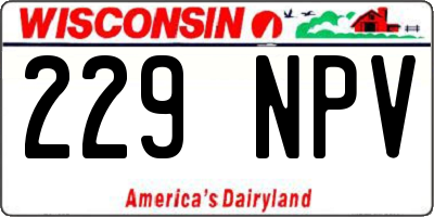 WI license plate 229NPV