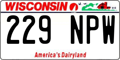 WI license plate 229NPW