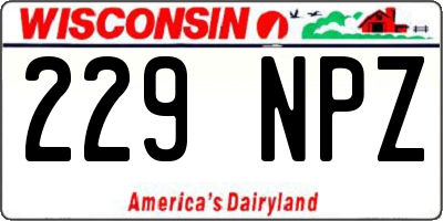 WI license plate 229NPZ