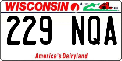 WI license plate 229NQA