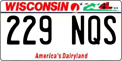 WI license plate 229NQS