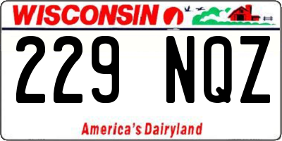 WI license plate 229NQZ