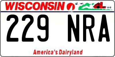 WI license plate 229NRA
