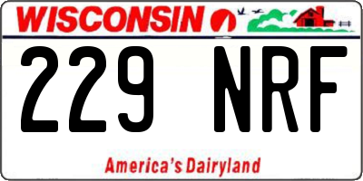 WI license plate 229NRF