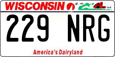 WI license plate 229NRG
