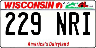 WI license plate 229NRI
