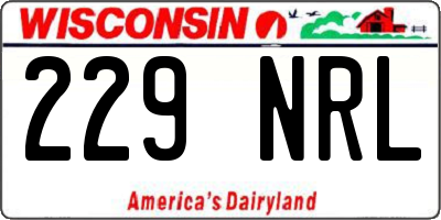 WI license plate 229NRL