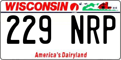 WI license plate 229NRP