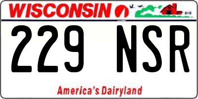 WI license plate 229NSR