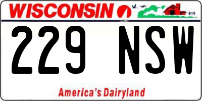 WI license plate 229NSW