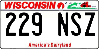 WI license plate 229NSZ